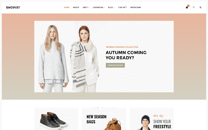 Shopist - Адаптивная стильная тема для электронной коммерции WooCommerce