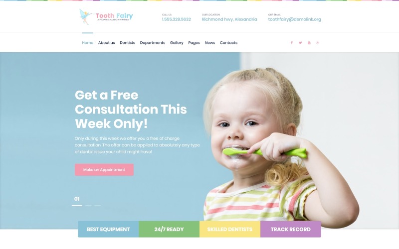 Tooth Fairy - тема для дитячої стоматології WordPress