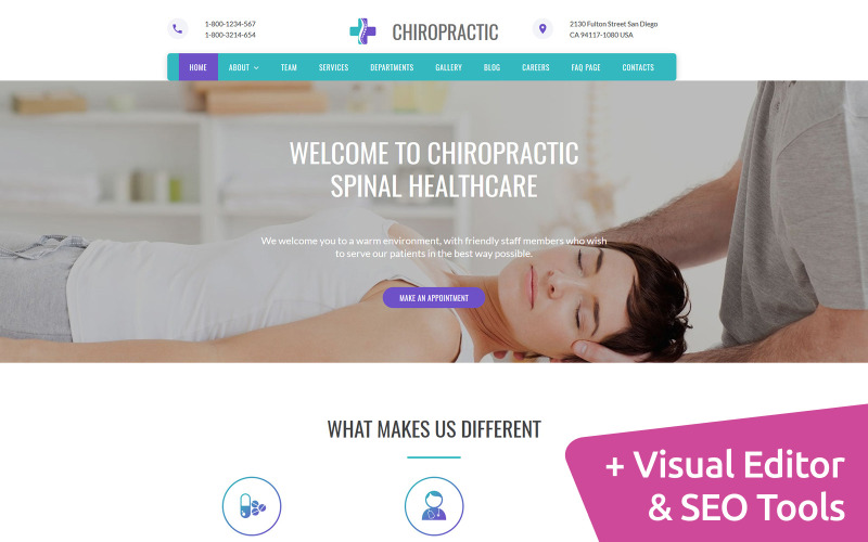 хиропрактика moto cms 3 шаблон