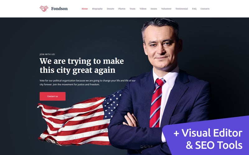 политический кандидат премиум moto cms 3 шаблон