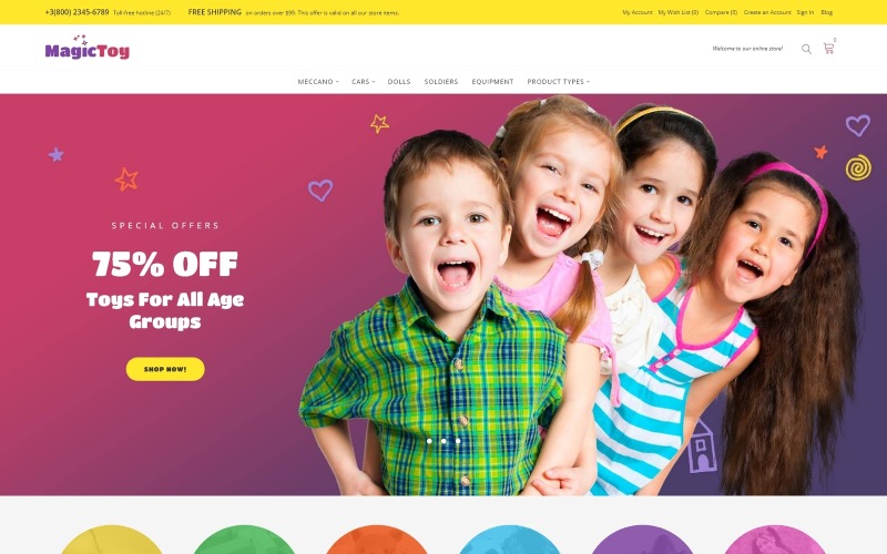 детские игрушки magento тема