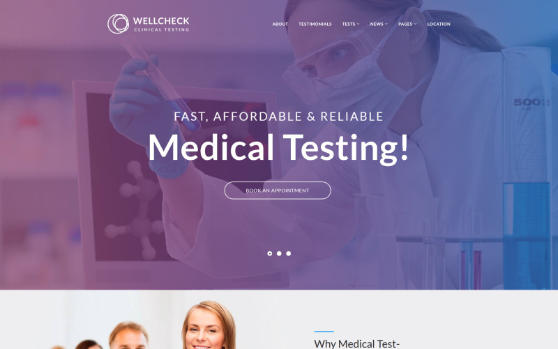 MediCheck - Medisch laboratorium responsief WordPress-thema