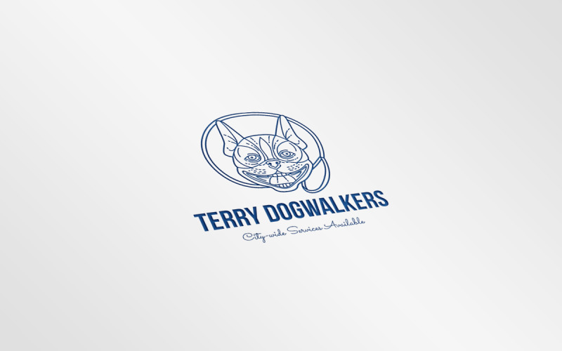 Plantilla de logotipo de logotipo de Terry Dogwalkers