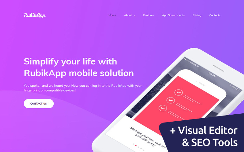 мобильное приложение премиум moto cms 3 шаблон