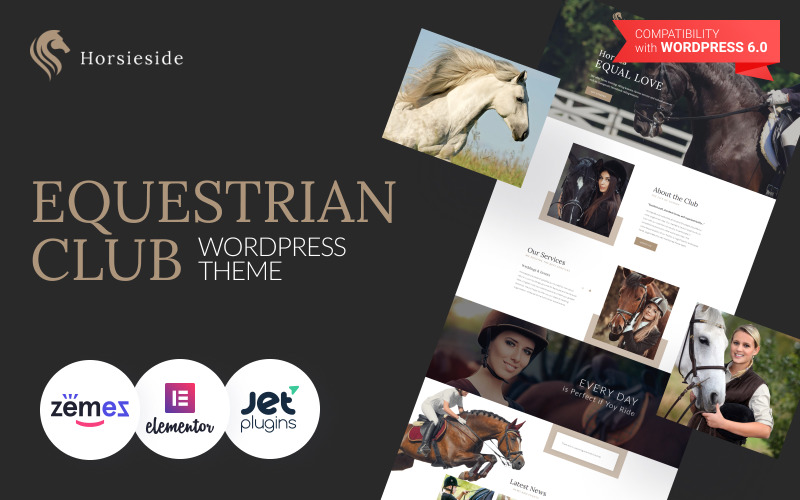 Horseside — адаптивная тема WordPress для конноспортивного центра