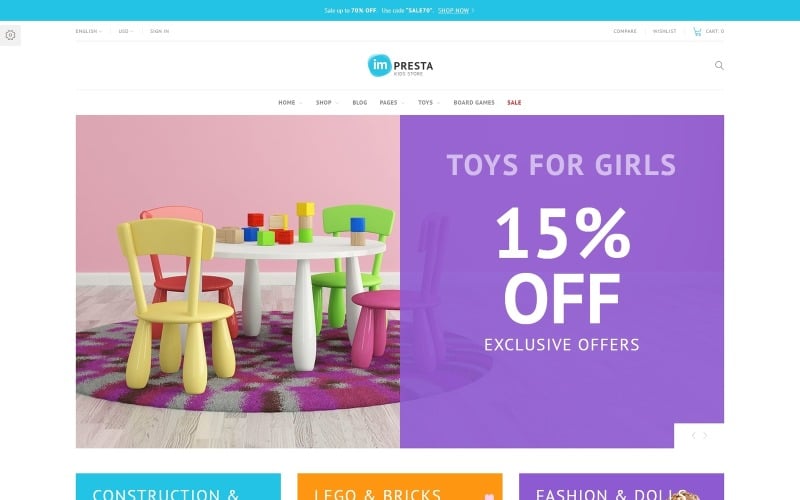 Impresta - motyw PrestaShop dla sklepu dziecięcego