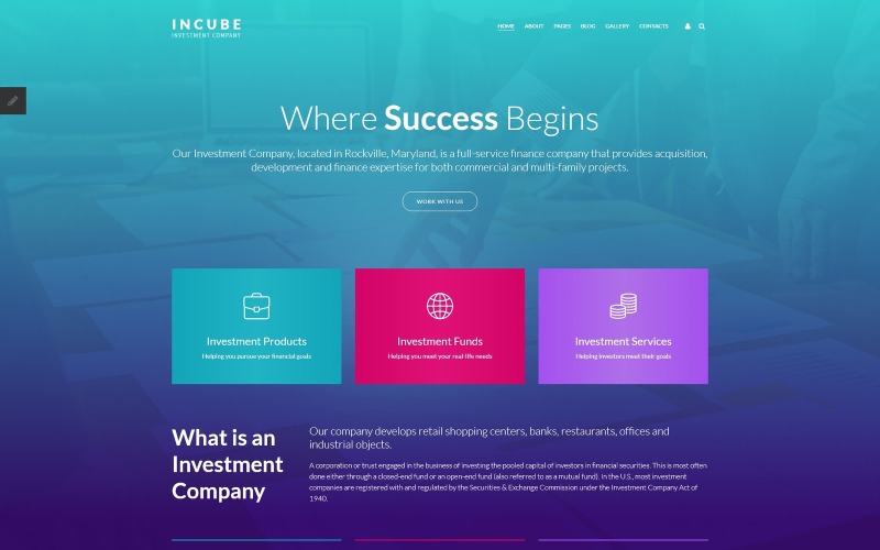 инвестиционная компания отзывчивый шаблон joomla