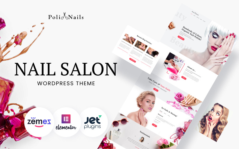 Poli Nails - 美甲沙龙 WordPress Elementor 主题，适用于美甲网站