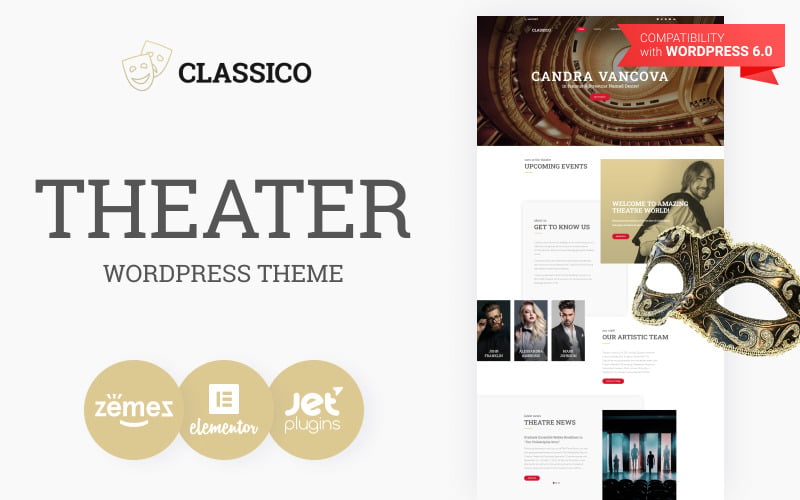 Classico — адаптивная тема WordPress для театральных сайтов и сайтов, посвященных исполнительским искусствам.