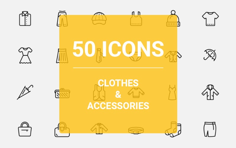 Download Набор иконок "Clothes Icon Set" / Clothes Icon Set - Набор иконок на тему графика clothes icons clothing fashion wear shirt trousers cap singlet t-shirt dress skirt tie pants jacket umbrella bag sweater stockings gumshoes