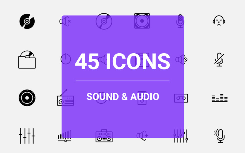 Conjunto de iconos de sonido y audio
