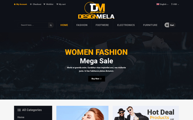 DesignMela e-Ticaret PSD Şablonu