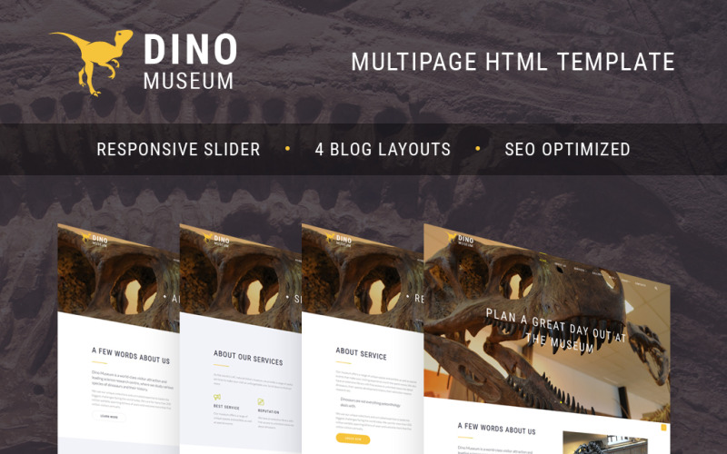 Dino Müzesi Web Sitesi Şablonu