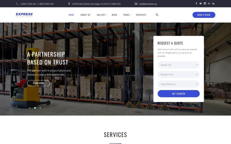 Express - Logistics And Transportation Multipage Website Template