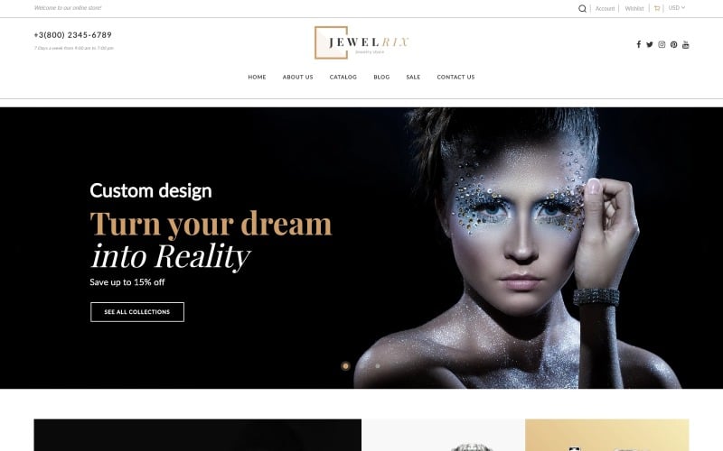 Jewelrix - Schmuck Responsive Online-Shop-Vorlage Shopify Theme