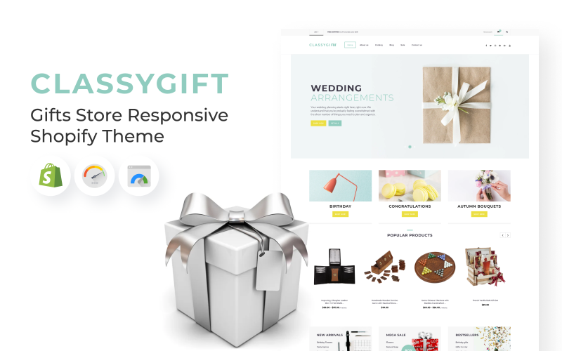 Магазин подарков Адаптивная тема Shopify