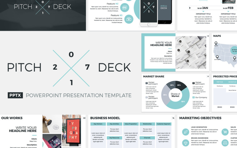 Modèle PowerPoint de Pitch Deck 2017