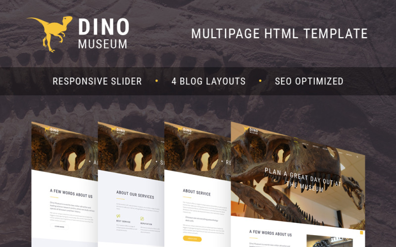 Modello di sito web del Museo Dino