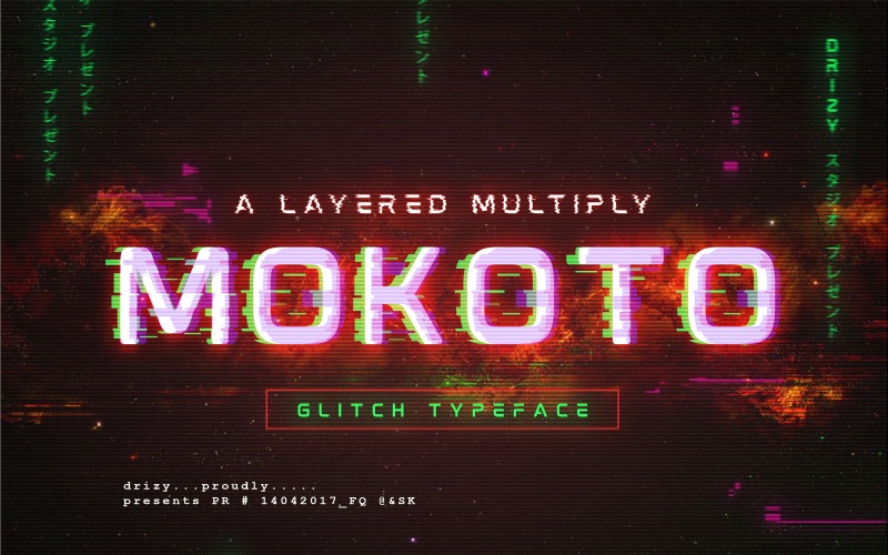 Carattere tipografico Mokoto Glitch