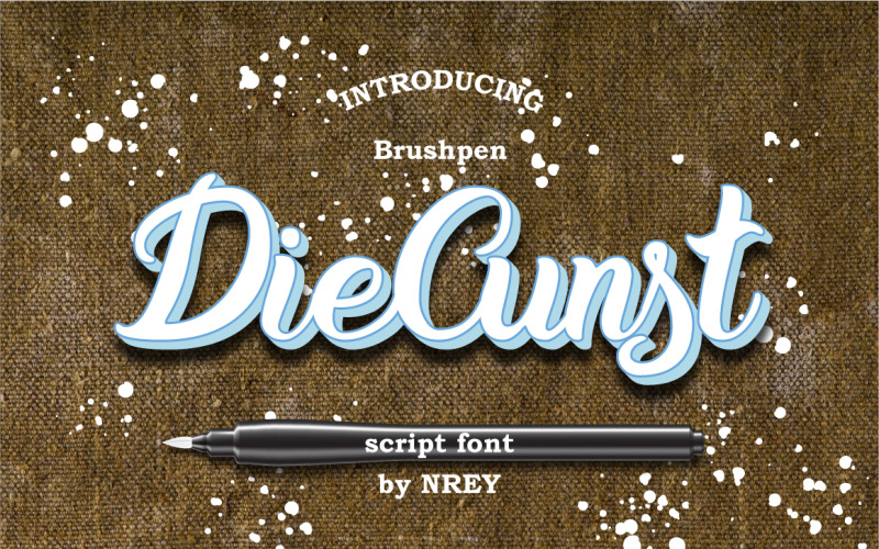 Download Шрифт "DieCunst Font" / DieCunst Font - Шрифт на тему графика brush pen script font handdrawn typeface lettering