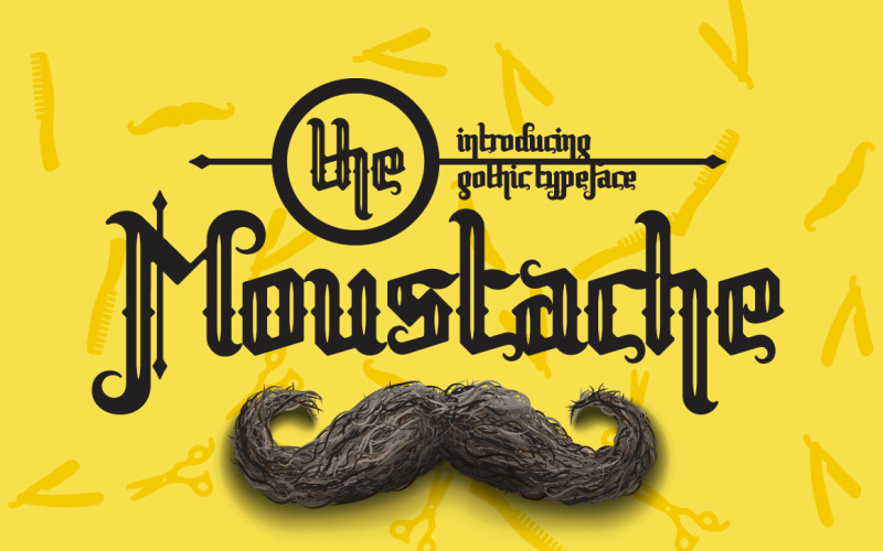 Download Шрифт "Moustache Font" / Moustache Font - Шрифт на тему графика font typeface gothic display decorative lettering vintage retro