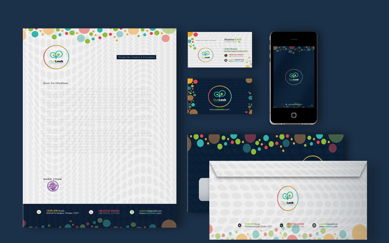 Download Фирменный стиль "Outlook Corporate Branding Identity - Corporate Identity Template" / Outlook Corporate Branding Identity - Corporate Identity Template - Фирменный стиль на тему графика branding identity corporate brand business stationary design print brochure template advertising modern creative powerpoint keynote agency minimal illustrator office