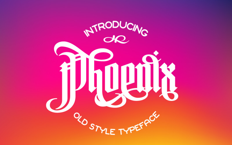 Download Шрифт "Phoenix Font" / Phoenix Font - Шрифт на тему графика gothic font typeface lettering logo vintage retro alphabet