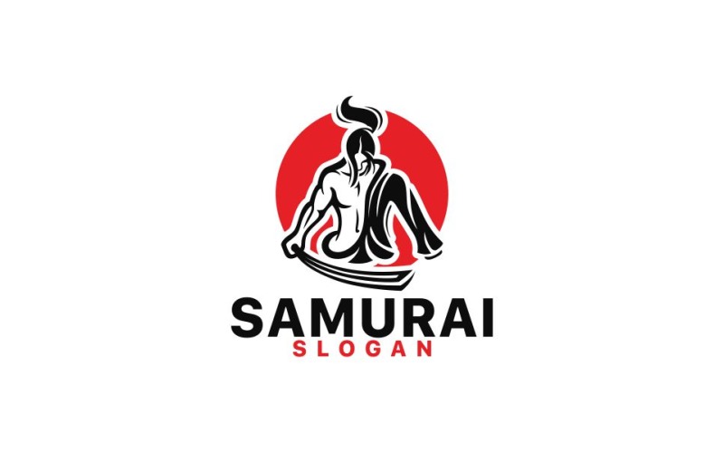 Самурай логотип шаблон