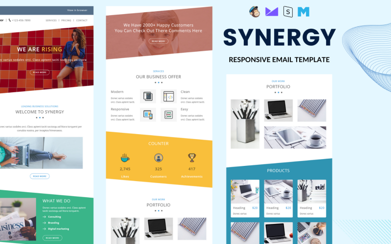 SYNERGY - Modello di newsletter per e-mail reattivo