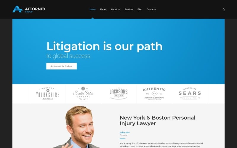 Attorney Group - tema de WordPress para bufetes de abogados