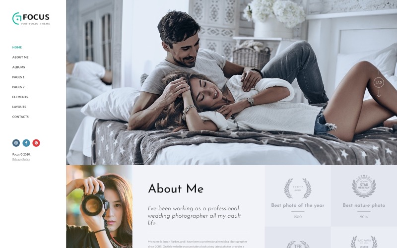 Fokus - Website-Vorlage für Fotografenportfolios