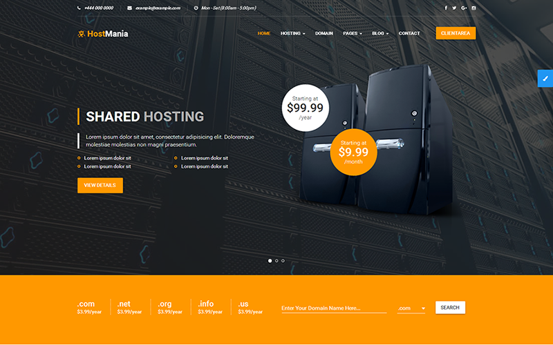 HostMania | Material Design Web Hosting and WHMCS Website Template