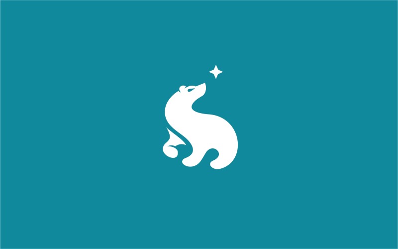 Lední medvěd Logo šablona