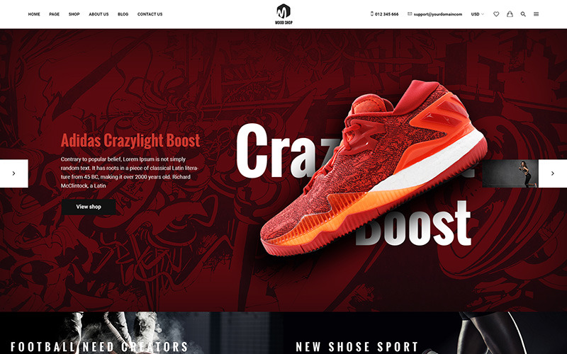 Download Moodshop - PSD шаблон интернет-магазина обуви / Shoe Store PSD Template - PSD шаблон на тему магазин обуви clean creative ecommerce flat design footwear shop layers minimal modern online store psd template shoes sneaker blog stylish