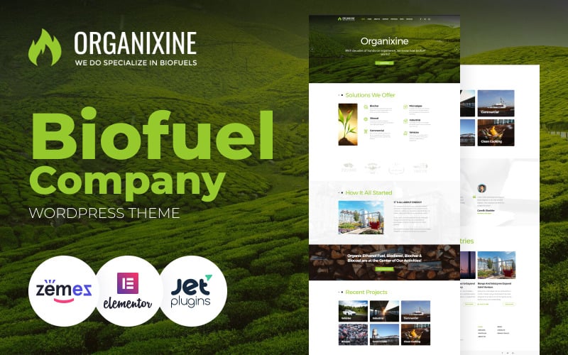 Organixine - motyw WordPress firmy Biofuel Company
