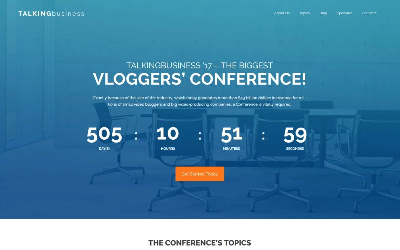 Talking Business - Conference Free WordPress Theme WordPress Theme
