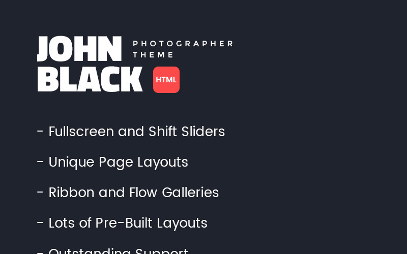 Profesyonel Fotoğrafçılık - JohnBlack Web Sitesi Şablonu