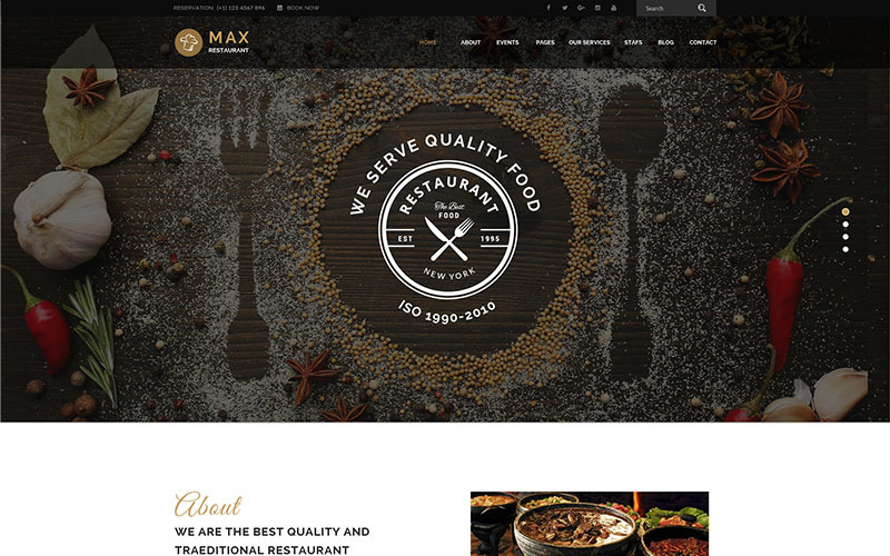 Restaurant - Duyarlı WordPress teması