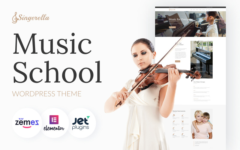 Singerella - Thème WordPress pour école d'art et de musique