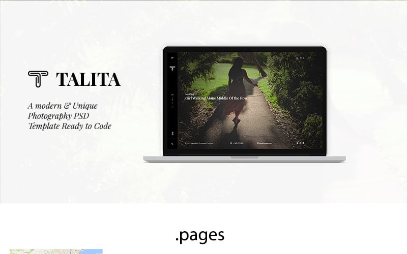 Talita-Modern y plantilla PSD de fotografía de una página