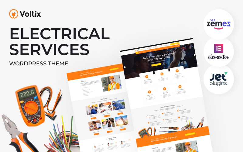 Voltix – WordPress-Theme für Elektronikreparaturen und Elektrodienstleistungen