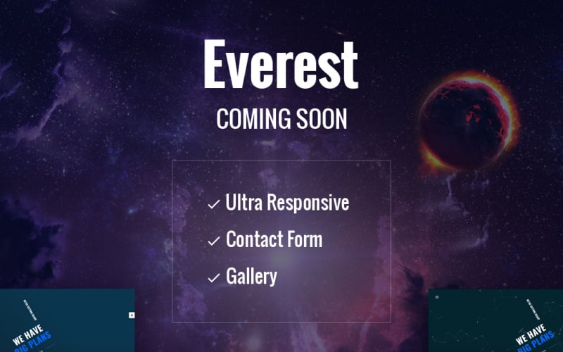 Everest - Coming Soon HTML5 Specialty Page