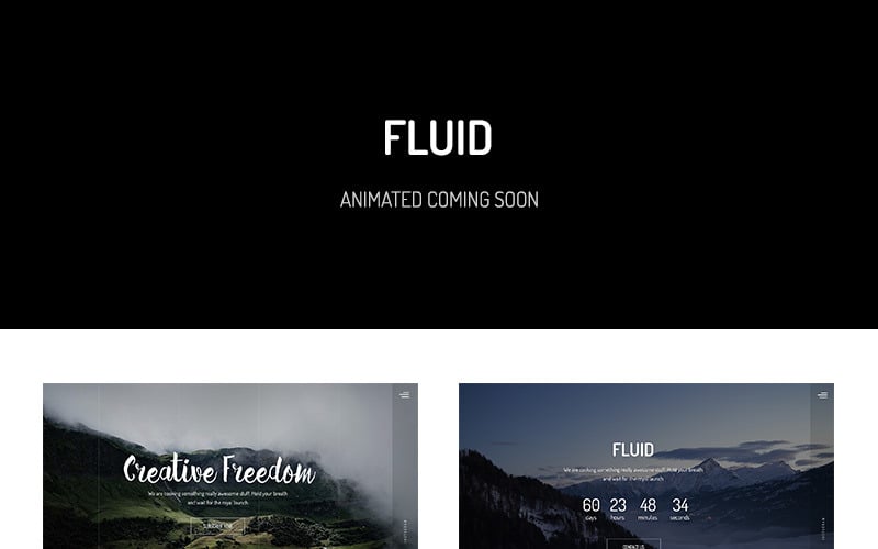 Fluid — Animated Coming Soon Template Website Template