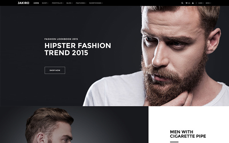 Download PSD шаблон "Jakiro - Fashion PSD Template" / Jakiro - Fashion PSD Template - PSD шаблон на тему портфолио модели black blog creative fashion jakiro pixel perfect psd template shop store unique white