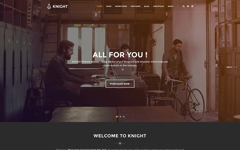 Download PSD шаблон "Knight - Corporate and Shop PSD Template" / Knight - Corporate and Shop PSD Template - PSD шаблон на тему промышленность agency blog business clean corporate creative ecommerce elegant modern multipurpose portfolio professional psd template