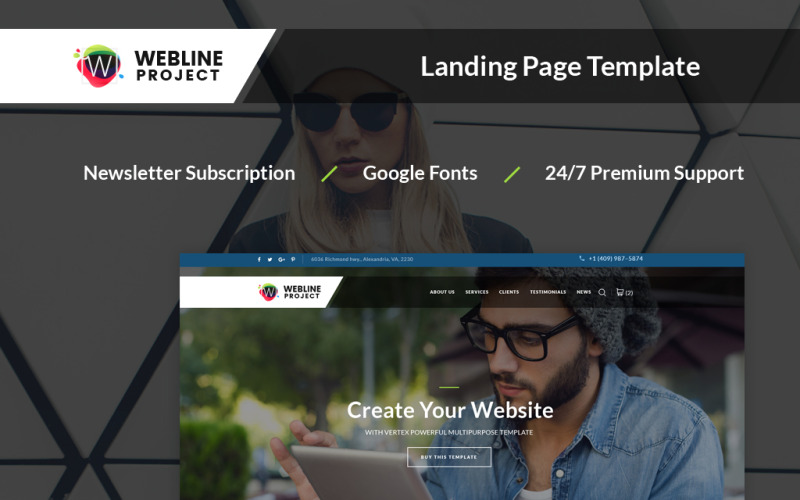 Projeto Webline - Modelo de página de destino corporativa