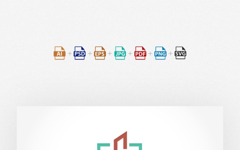 Download Шаблон логотипа "Row House Logo template" / Row House Logo template - Шаблон логотипа на тему графика building construction corporate home house logo property service realestate unique vector ai eps row professional agency webstrot clean build rowhouse