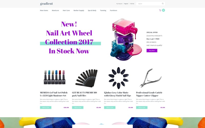 Адаптивний шаблон OpenCart у магазині косметики