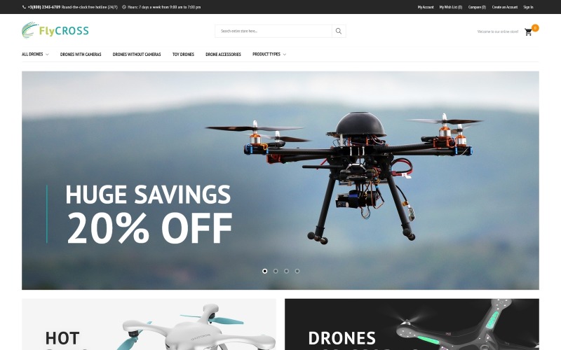 FlyCross - Drones Store Magento Teması