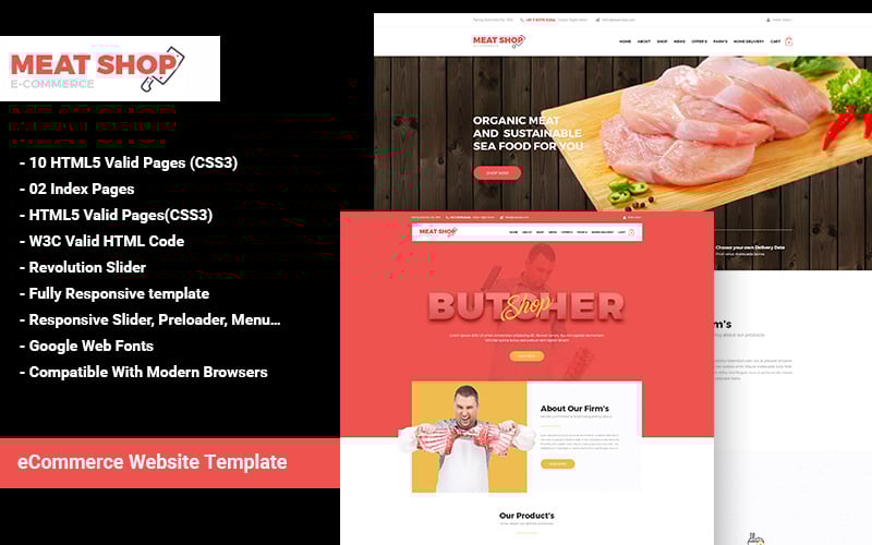 Meat Shop eCommerce Website Template